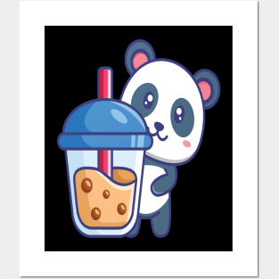 Kawaii Cute Anime Panda Otaku Japanese Bubble Boba Tea Posters and Art